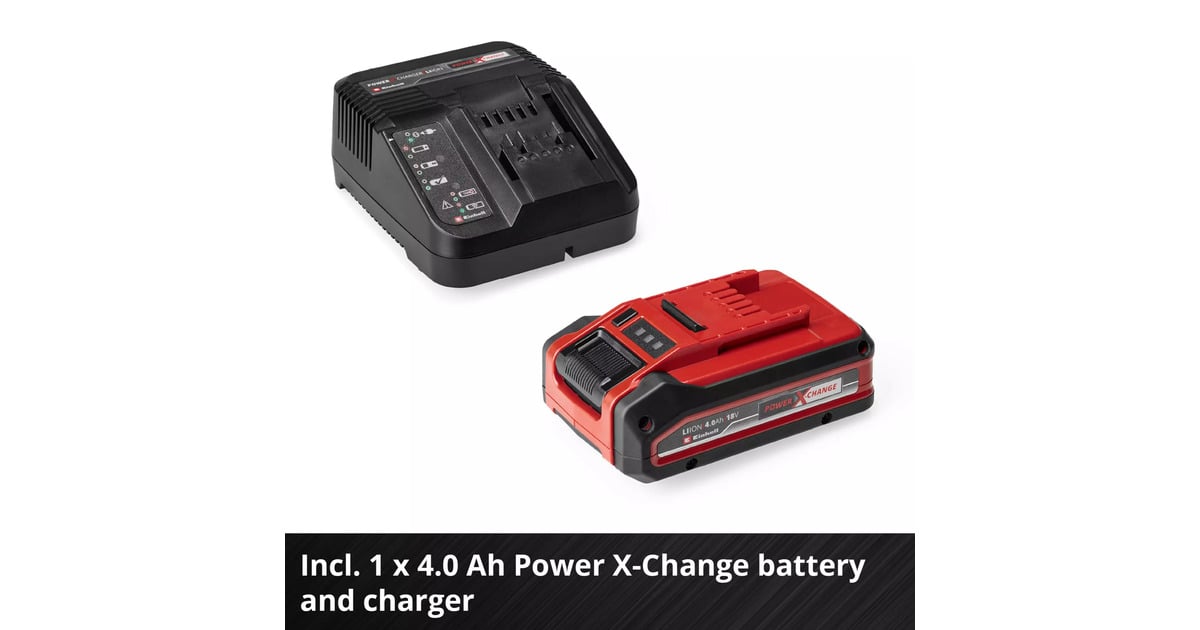 EINHELLAccu Haakse Sliijper TE-AG 18/125-2 Li (1x4,0 Ah) haakse slijper  (Rood/zwart, Incl. 4.0 Ah Power X-Change accu en oplader)
