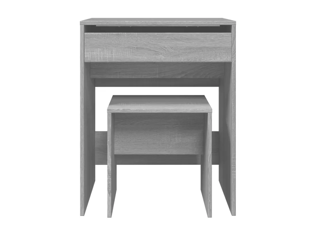 Coiffeuse et tabouret sonoma gris 60x40x113,5 cm