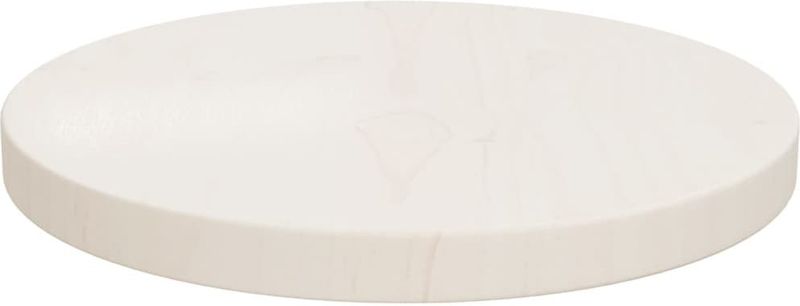 vidaXL - Tafelblad - Rond - Wit - Massief Grenenhout - Ø30 cm