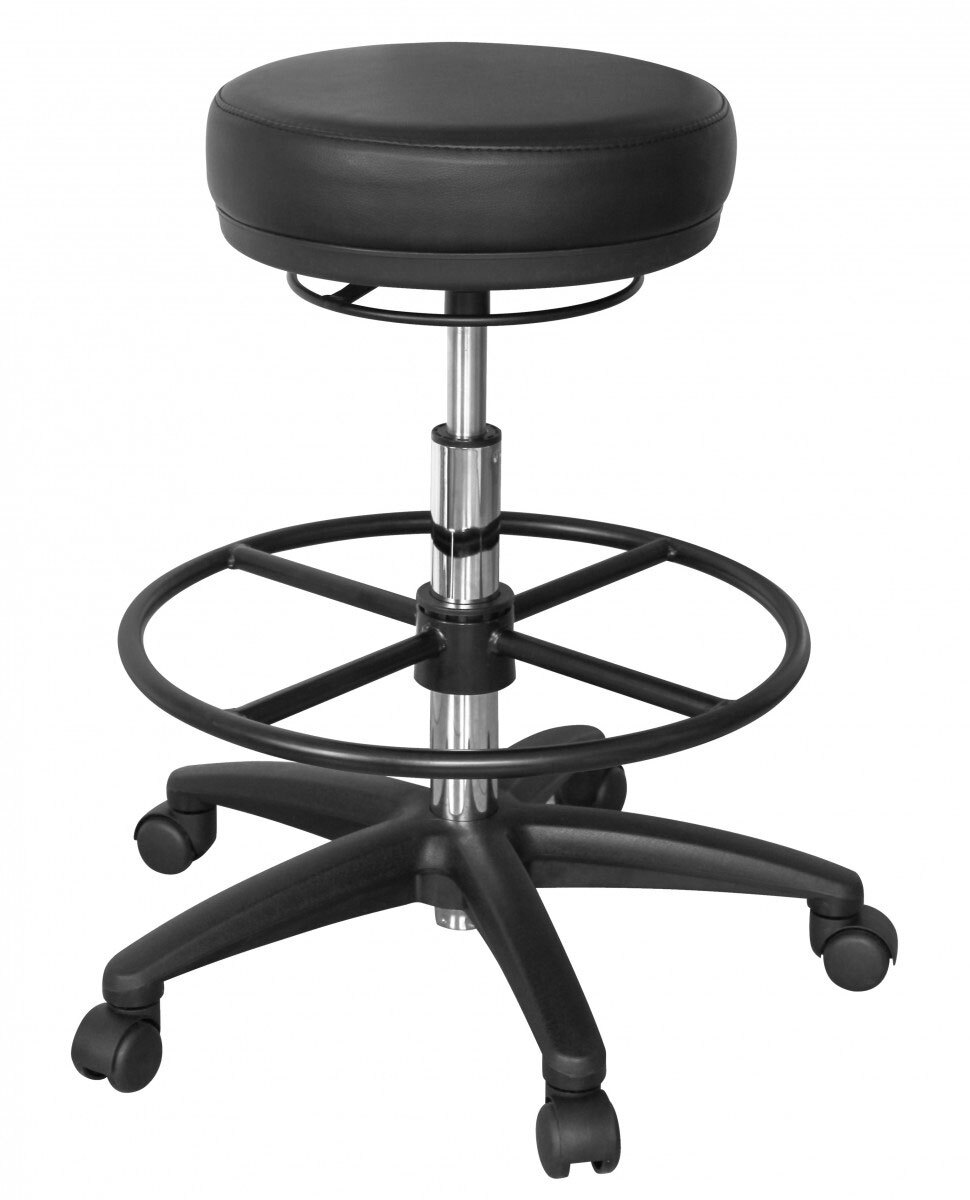 Drehhocker mit Fußstütze schwarz