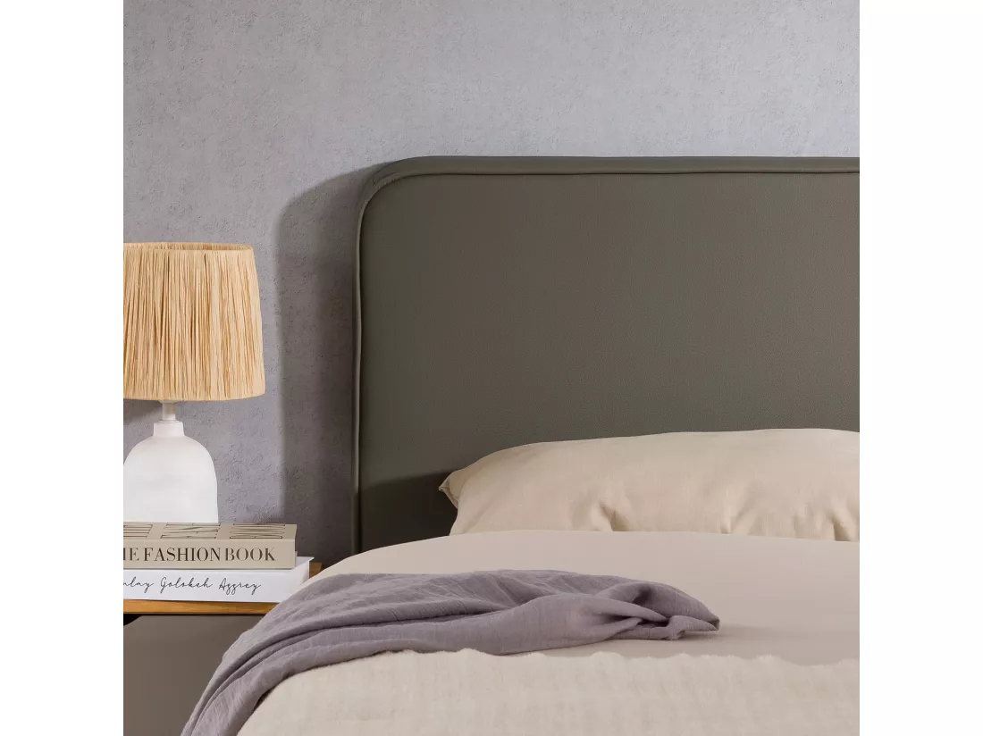 Tête de lit CELEST 160, Rembourrée, Fixation murale, Design arrondi moderne, Pour lit 160 cm ou moins, Gris