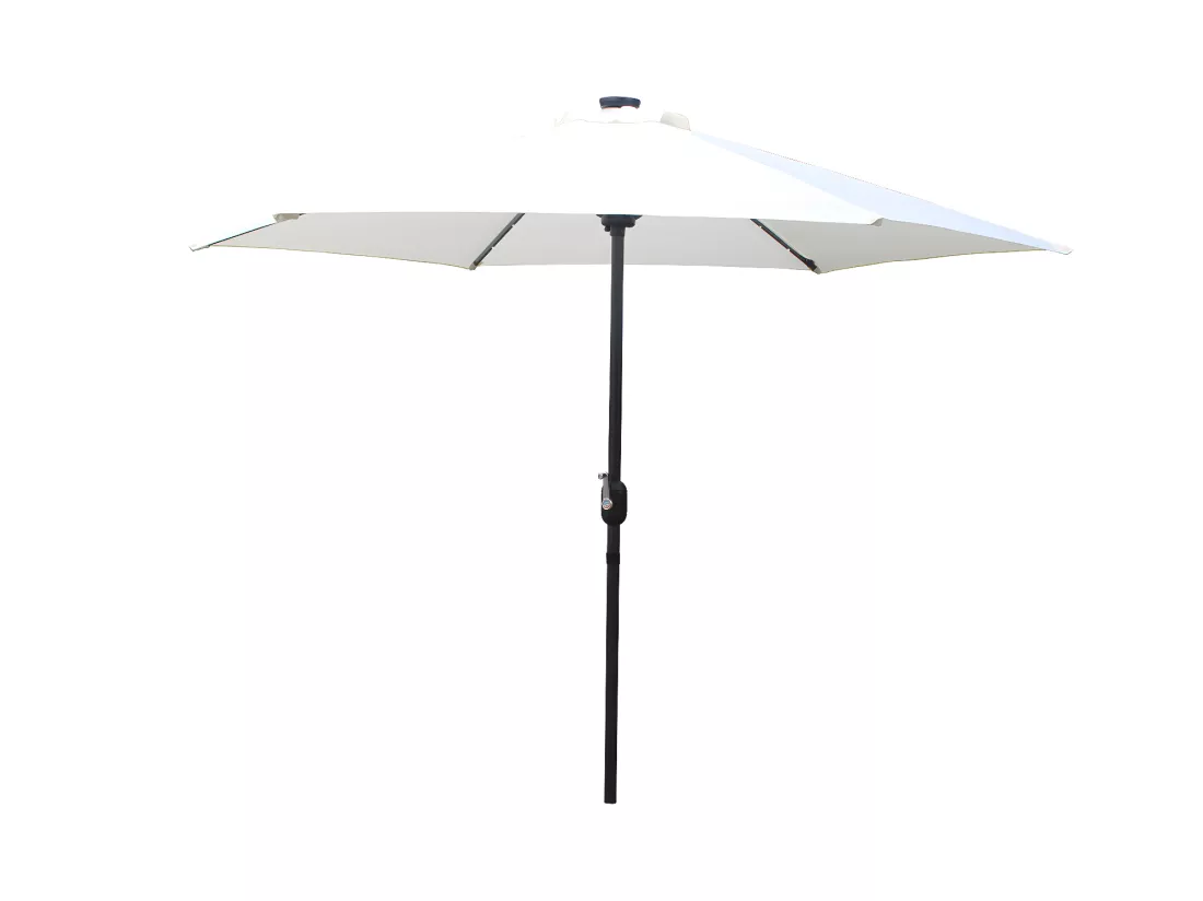 Parasol droit rond led diamètre 2,66 m écru AMALFI