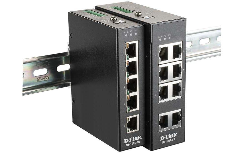 Rail Switch DIS-100G-5W 5 Port<br>Inustrial Unmanaged Switch