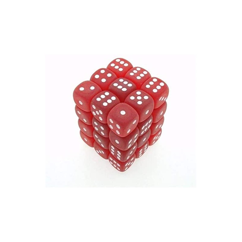 Pack de 36 dés D6 * givrés * ROUGE / FROSTED RED