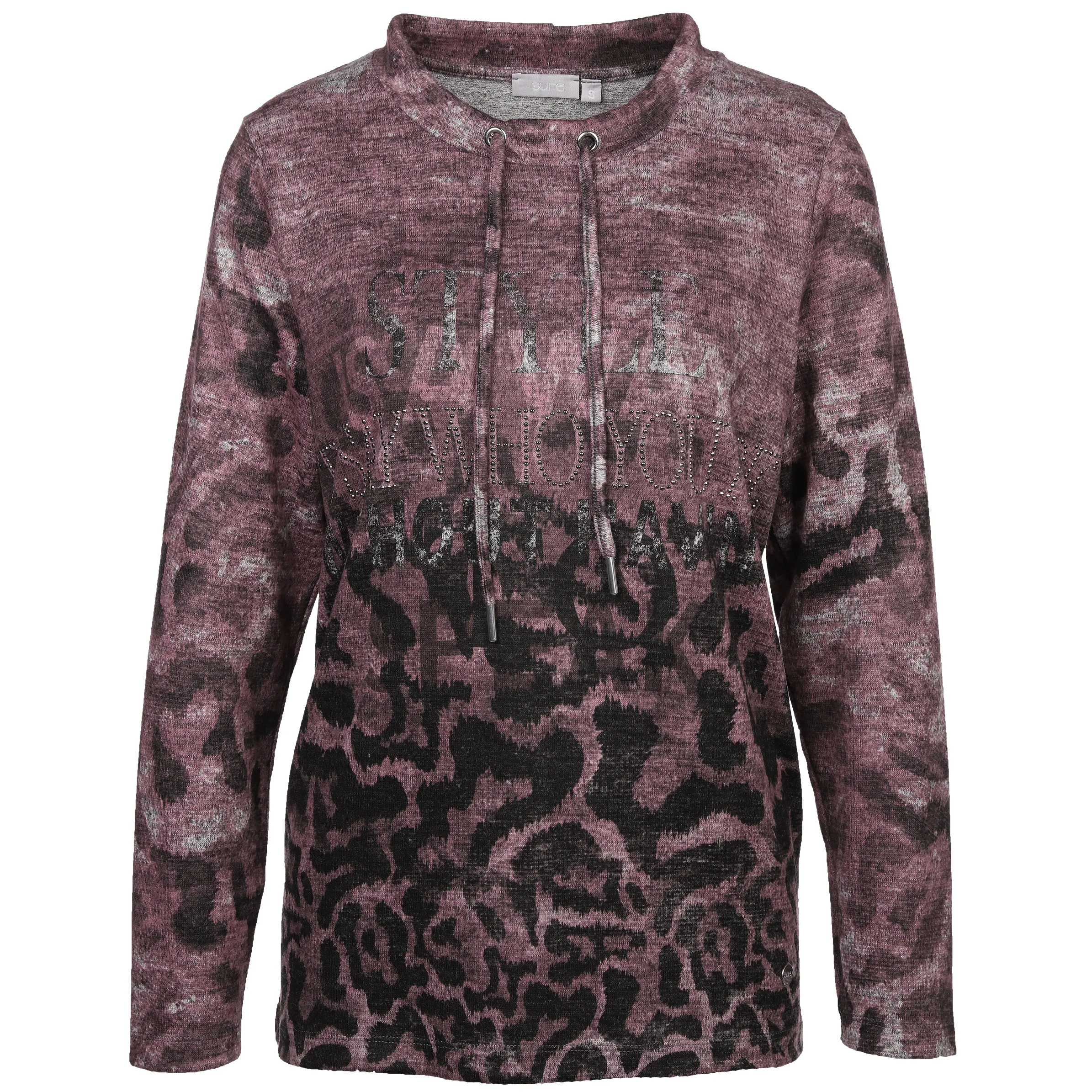 Damen Flauschshirt mit kleinem Stehkragen