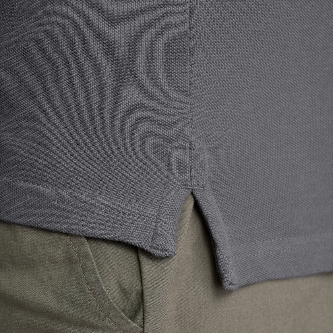 VanVaan Herren Poloshirt in Piqué-Qualität dunkelgrau