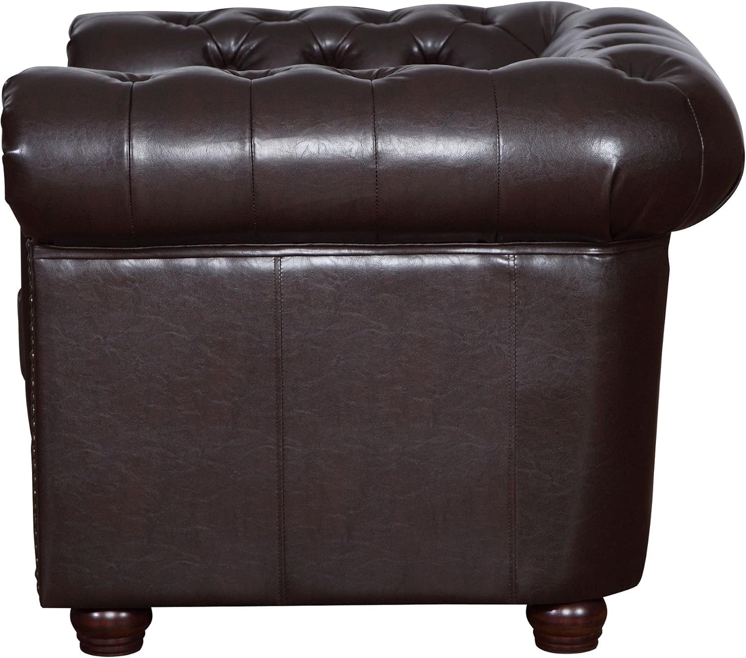 Chesterfield Sessel 1 Sitzer in Kunstleder Vintage braun Couch Polstersofa Sofa