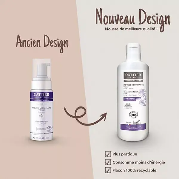 Espuma de Limpeza e Demaquilante Cattier Celestial Cloud Orgânica 150ml