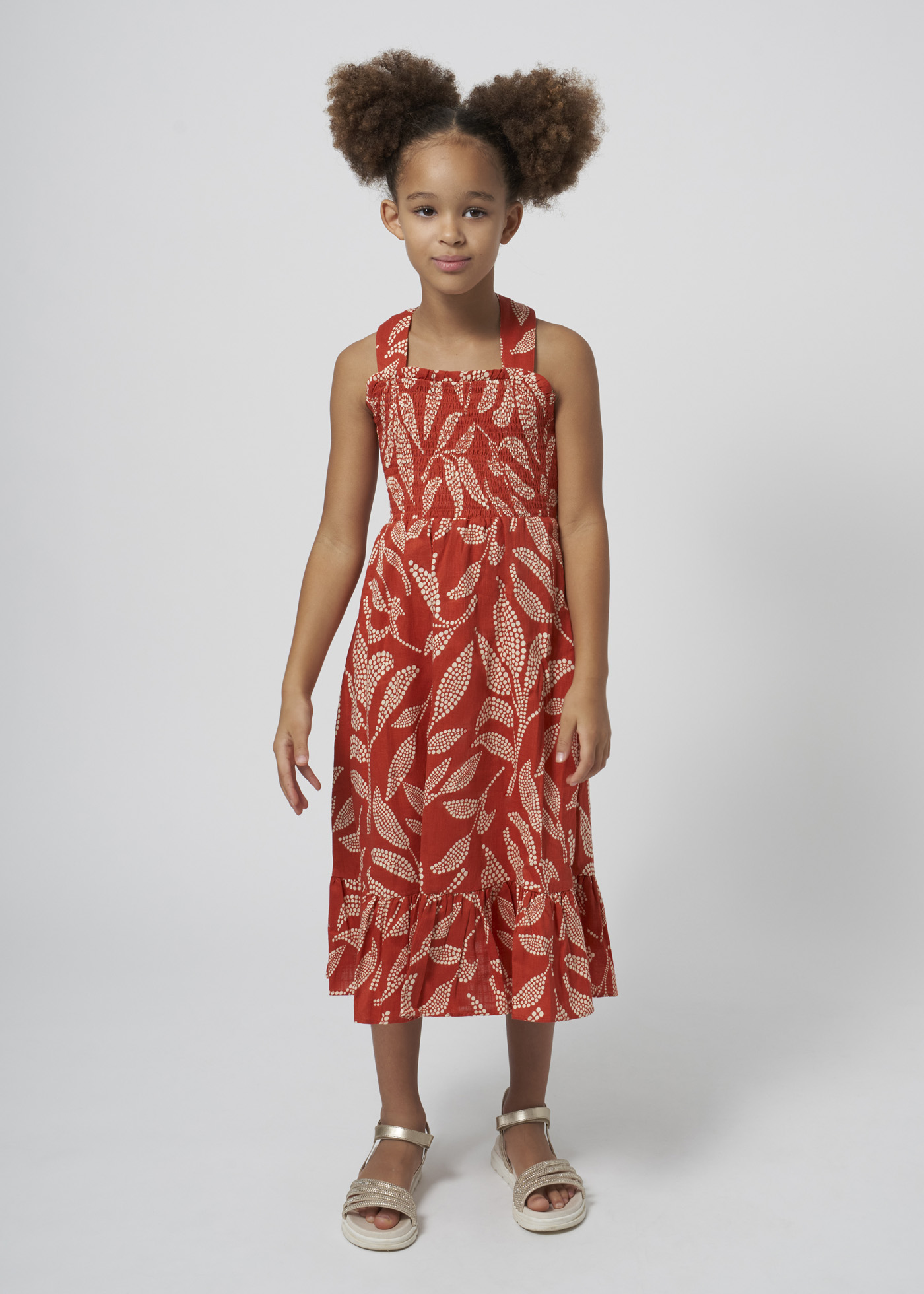 Vestido midi estampado para meninas