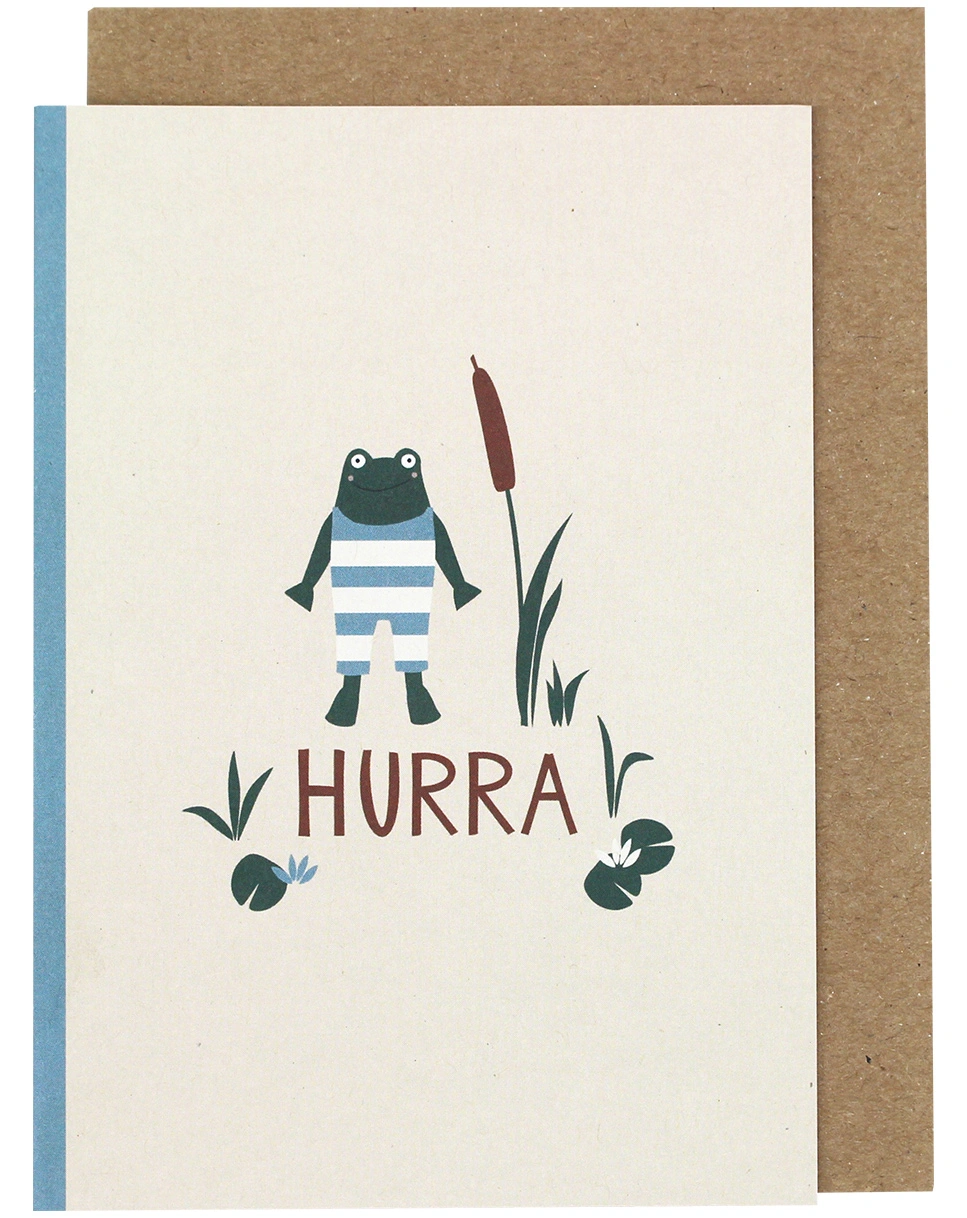 Klappkarte FROSCH - HURRA 2er-Set in blau