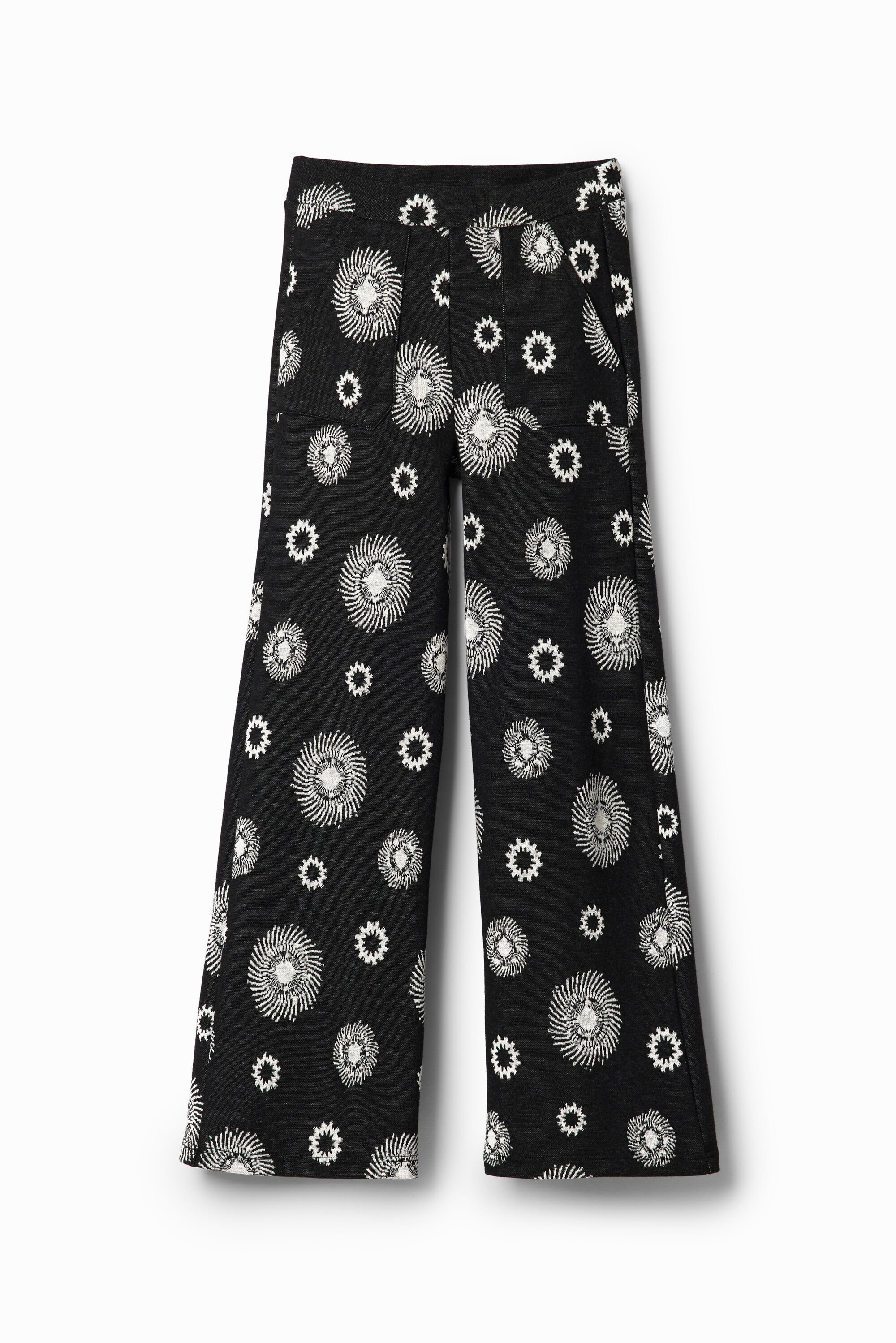 Calça flare geométrica