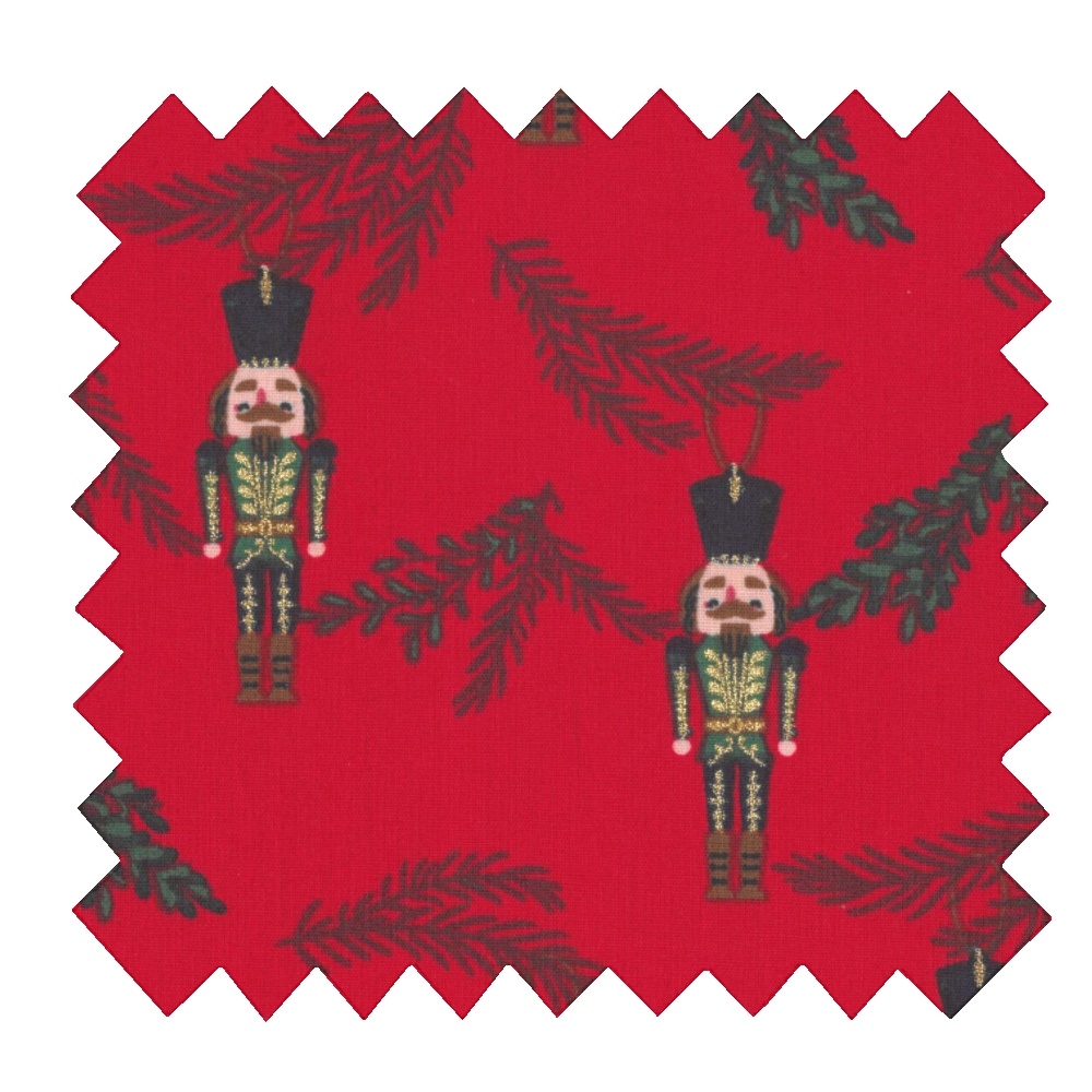 Tissu Coton Au Mètre Ex2351 Casse-Noisette Or Rouge