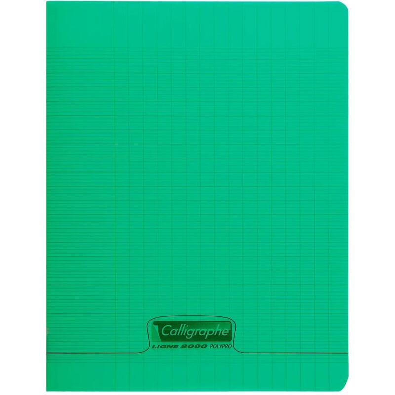 Cahier piqué 8000 POLYPRO 17x22 cm 140 pages grands carreaux 90 g - Vert