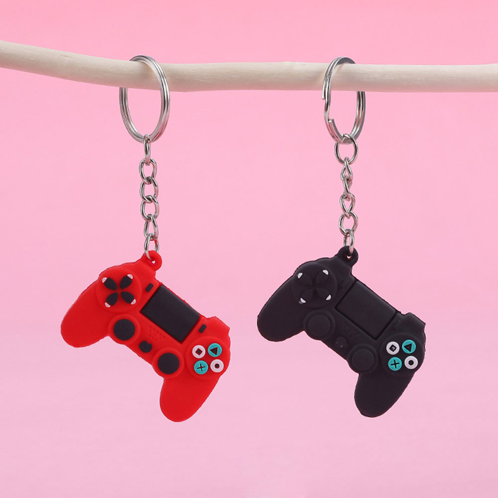 Gummi 3D Gaming Controller Schlüsselanhänger Accessoire mit Spaltring - Style 1