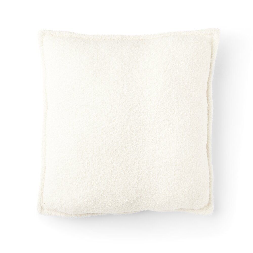Coussin en tissu bouclette blanc cassé 40x40 cm
