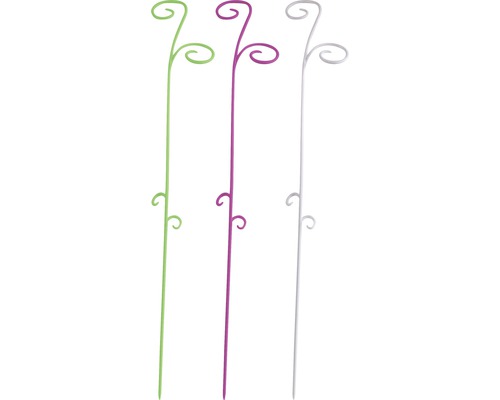 Orchideeënstokje FloraSelf H 62 cm ø 3 mm, set van 3, groen, roze, wit