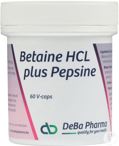 Deba Betaine HCL + Pepsine 60 Capsules