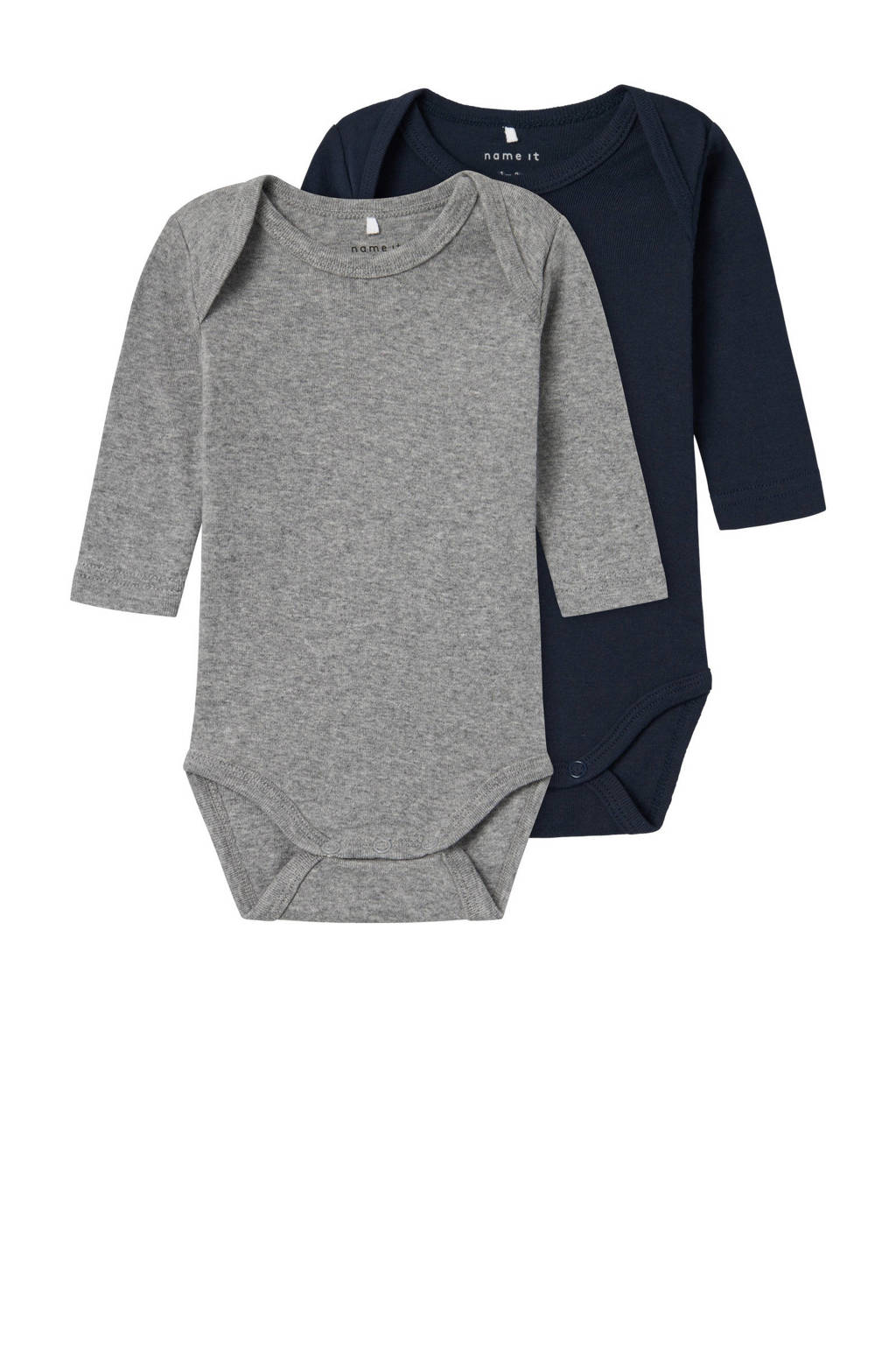 NAME IT romper NBNBODY- set van 2 donkerblauw/grijs melange
