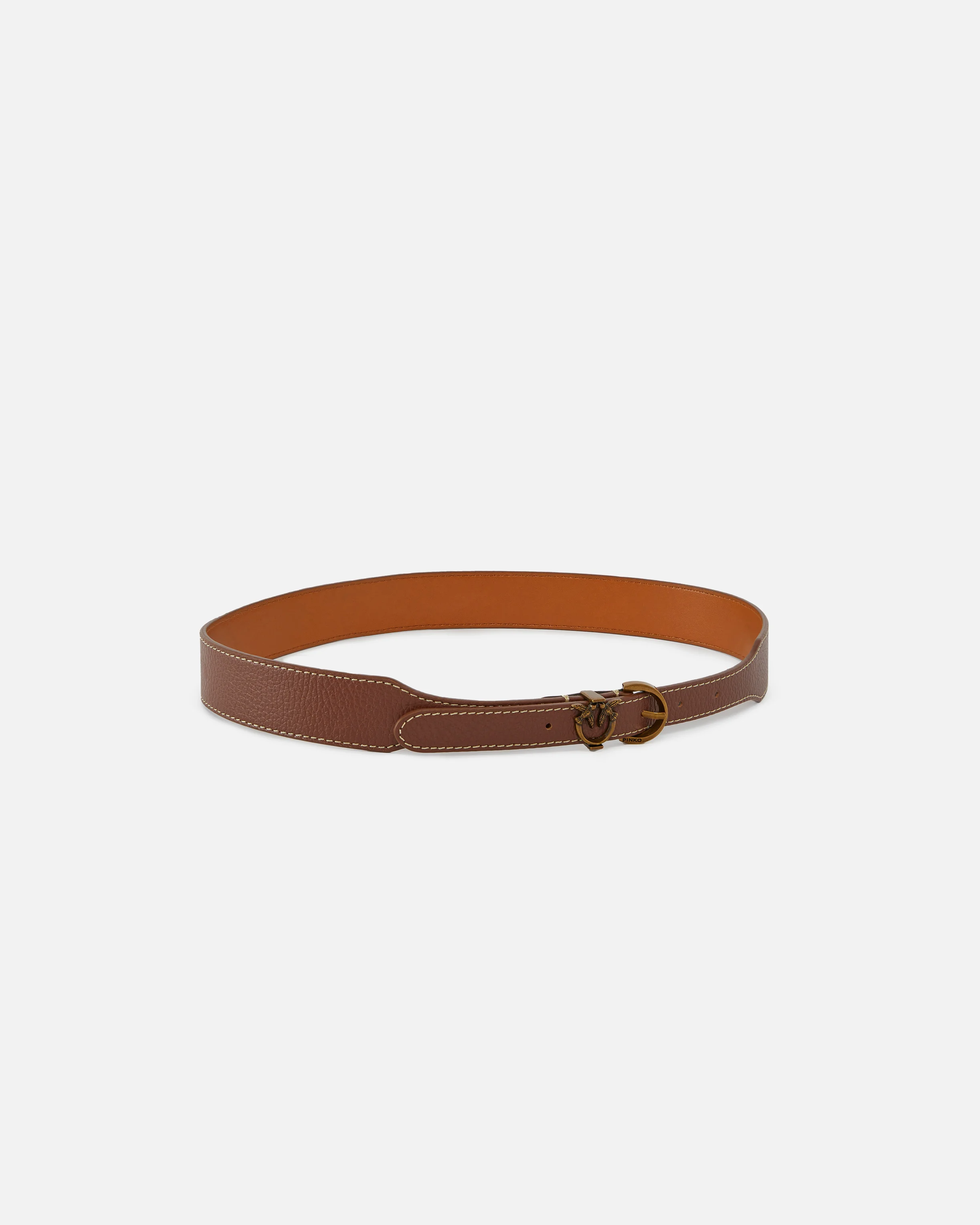 Ceinture foulonné de avec mini boucle | Marron