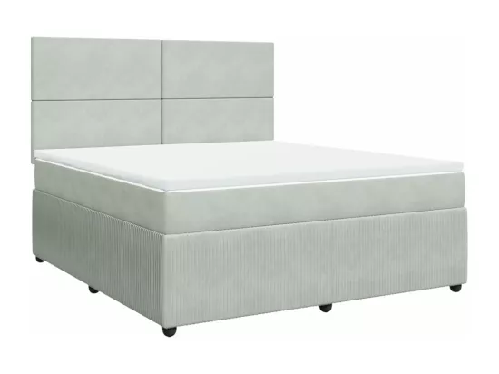 Sommier à lattes de lit et matelas Gris clair 180x200cm Velours