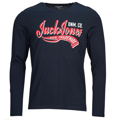 Jack & Jones - JJELOGO TEE LS O-NECK 2 COL AW23 SN - Marine