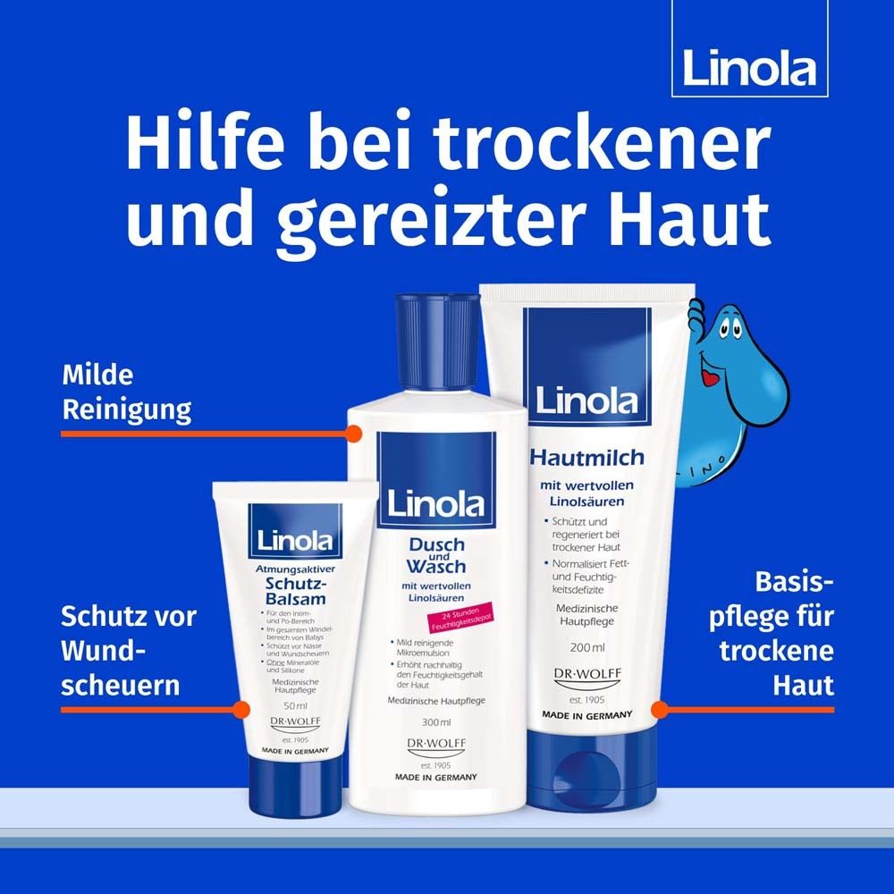 Linola Schutz-Balsam - Wundschutzcreme bei Hautwolf oder gereizter Haut + Linola Gesicht 10ml GRATIS
