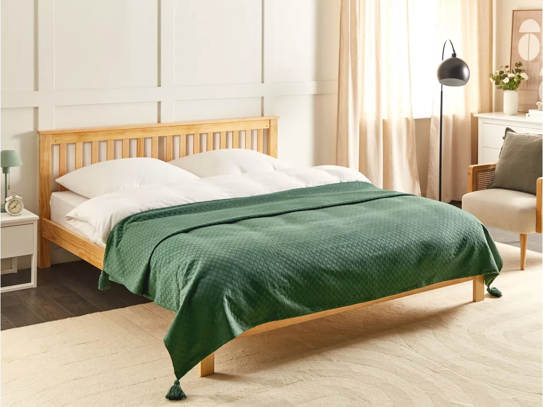 Couvre-lits LINDULA Coton 200 x 220 cm Vert