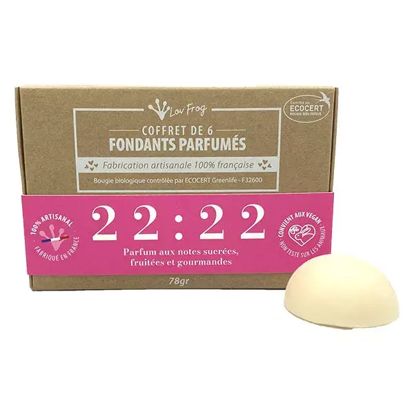 Conjunto de pastilhas aromáticas Lov'FROG, fragrância para ambientes 22:22 Doce, Frutado, Gourmet, Orgânico, 6 unidades