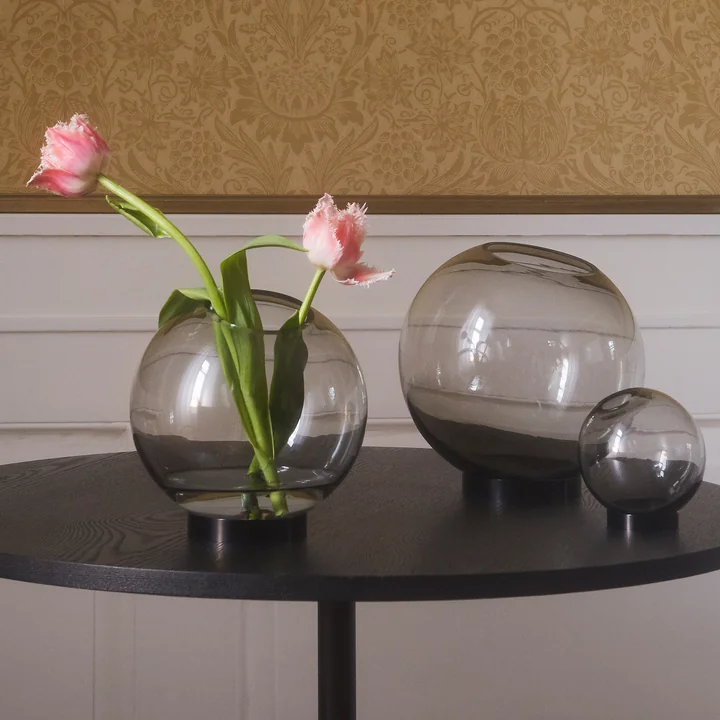 AYTM - Globe Vase large, Ø 21 x H 21 cm, forest / gold