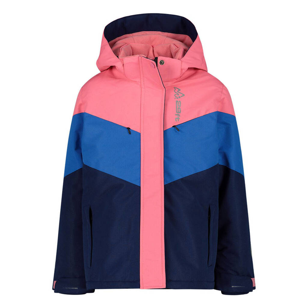 29FT ski-jack donkerblauw/kobalt/roze