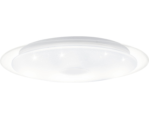 LED plafondlamp, dimbaar, 22W, 2780 lm, 3000-6500 K CCT instelbare witte tinten, HxØ 6x46,5 cm, wit/transparant met kristaleffect, nachtlampfunctie, afstandsbediening + timerfunctie
