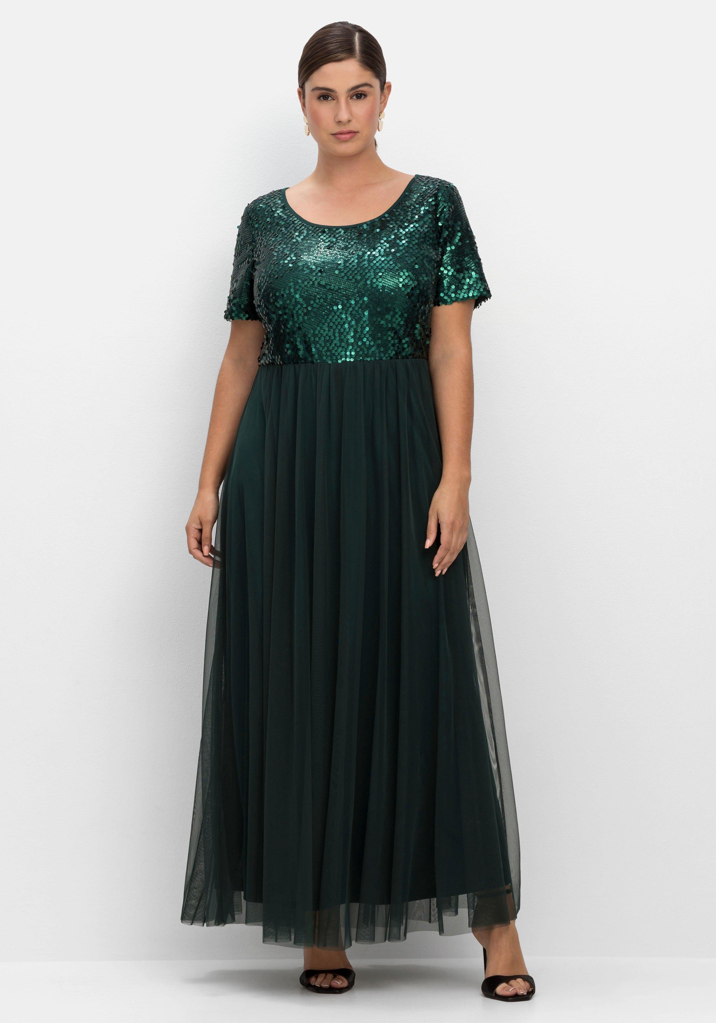 Abendkleid in A-Linie, mit Pailletten
