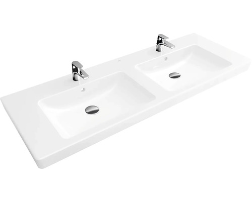 Villeroy & Boch dubbele wastafel Subway 2.0 130 cm wit 7175D001