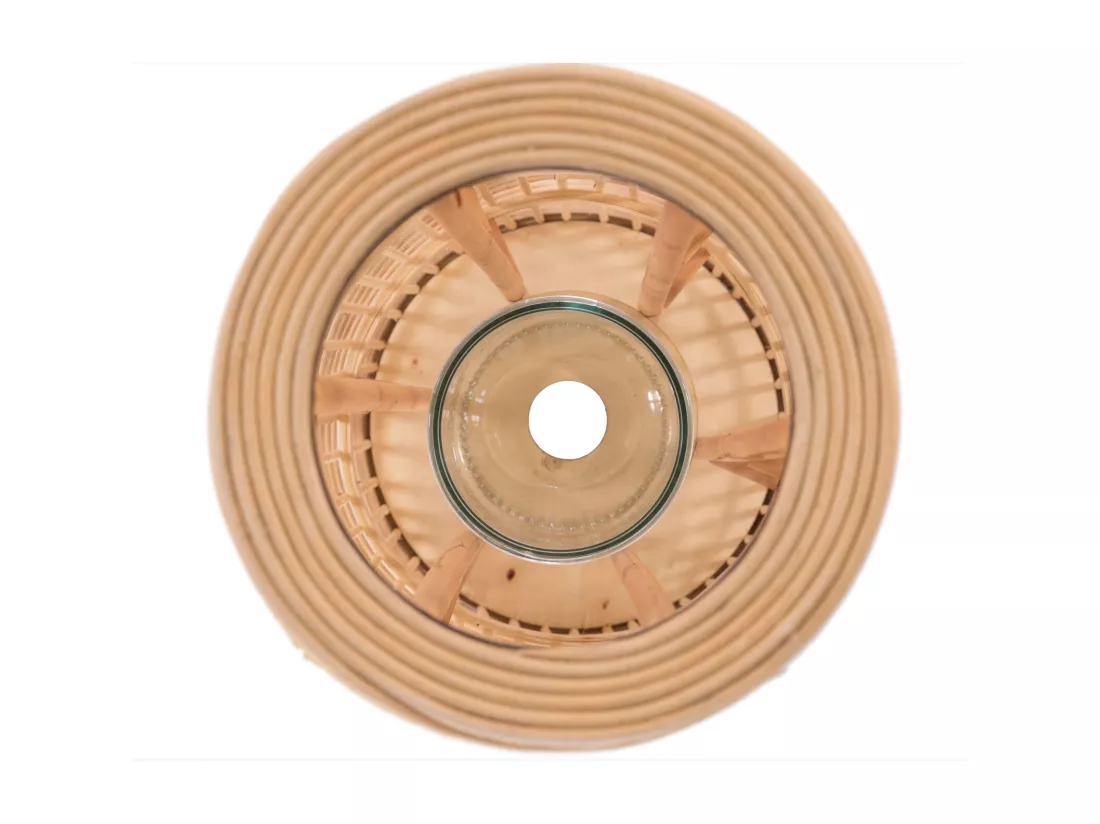 LANTERNE Iva | Couleurs naturelles | avec insert en verre | chandelier, lampadaire, lampe en bambou, lanterne, porte-bougie, luminaire.