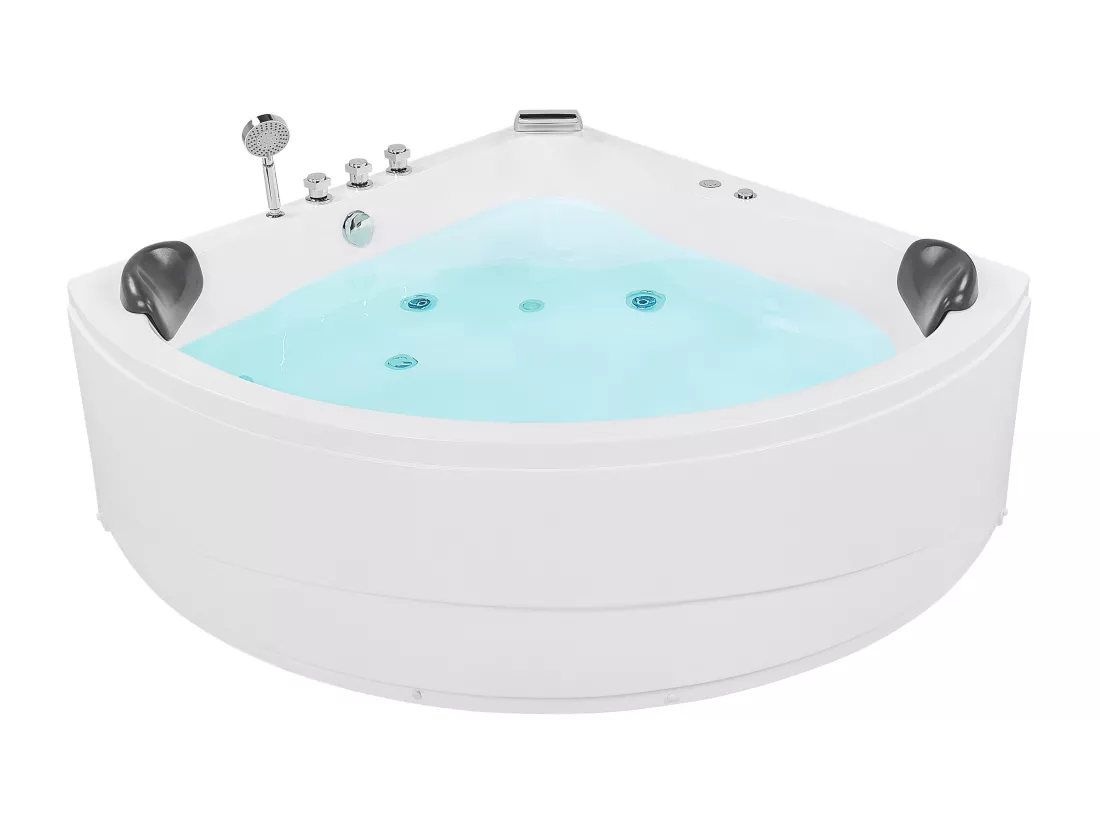 Baignoire d'angle blanche 197 x 140 cm avec LED BARACOA