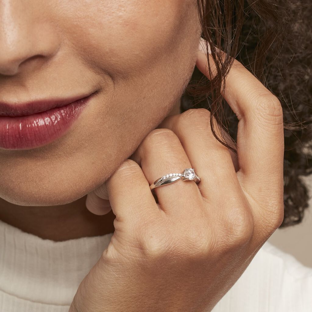 Bague Solitaire Doralicia Argent Blanc Oxyde De Zirconium