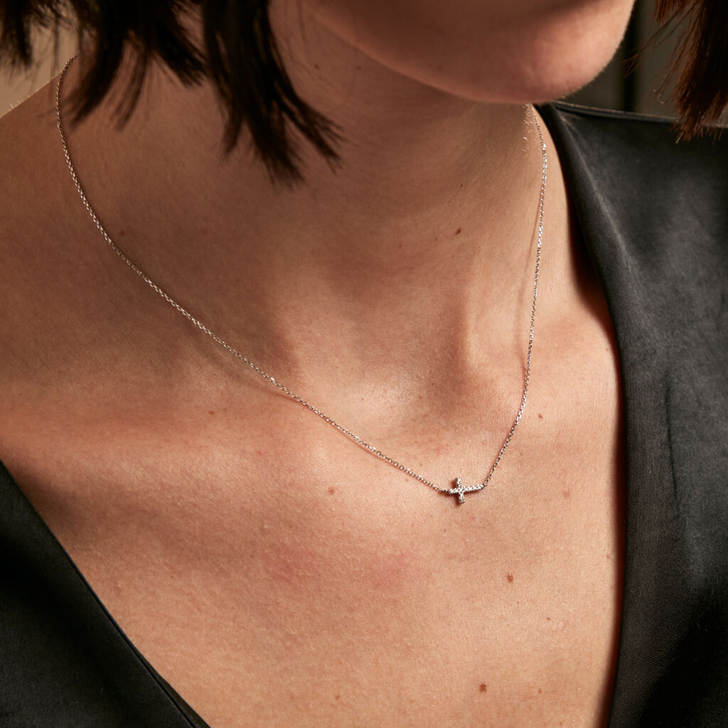 Collier Like A Virgin Or Blanc Oxyde De Zirconium