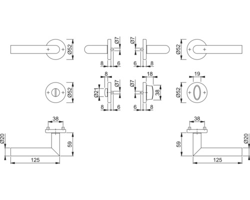 WC rozetset Hoppe 11874181 Amsterdam E1400Z/42KV/42KVS koper satijn finish