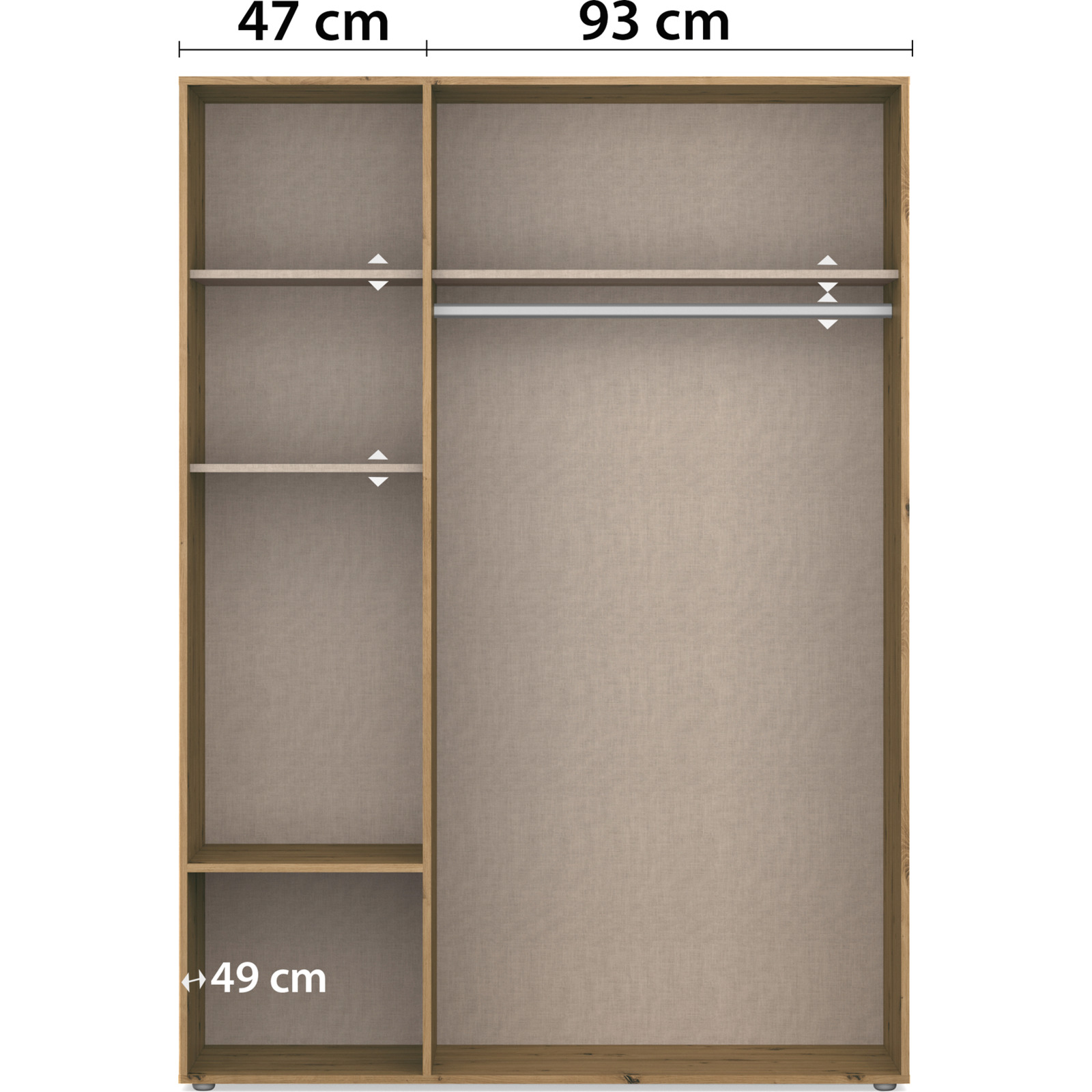 Drehtürenschrank Voyager Dekor 140 x 194 x 53 cm weiss / weiss