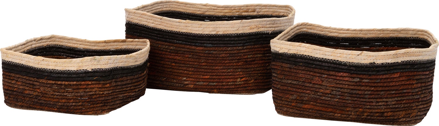 Intratuin opbergmand Didi naturel / zwart / bruin D 28 H 13 cm