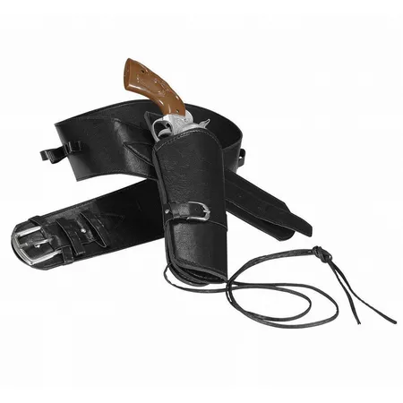Widmann Cowboygürtel mit 1 Tasche aus Lederimitat, schwarz