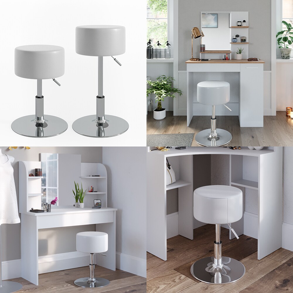 VICCO Design Hocker / Schminkhocker höhenverstellbar in weiß