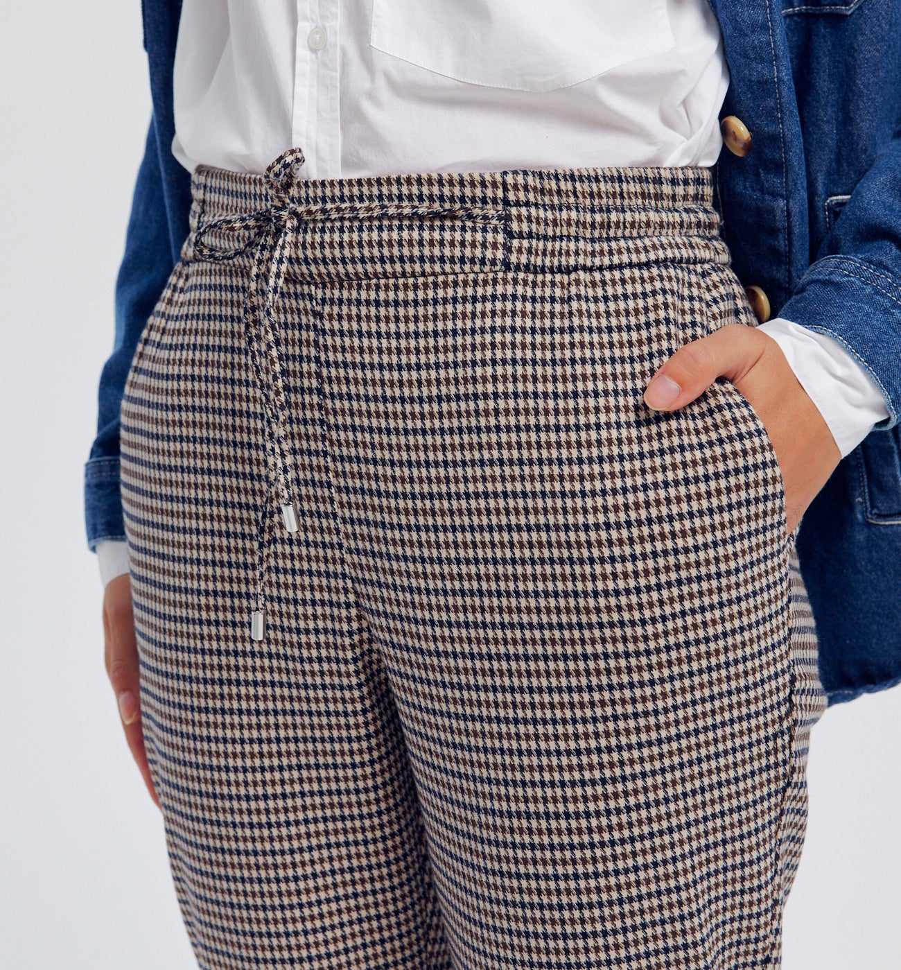 Pantalon jogpant pied-de-poule - Carreaux multicolores