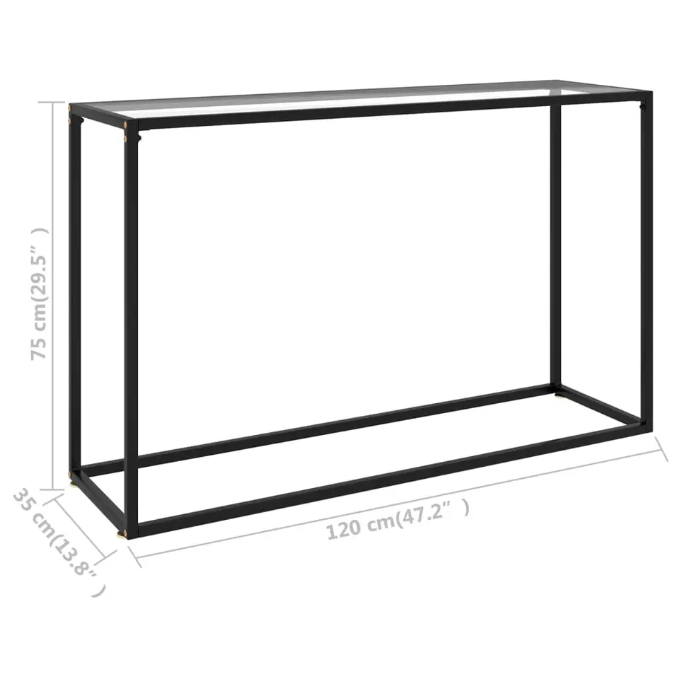 vidaXL - Wandtafel - Transparent - Glas - 120 x 35 x 75 cm