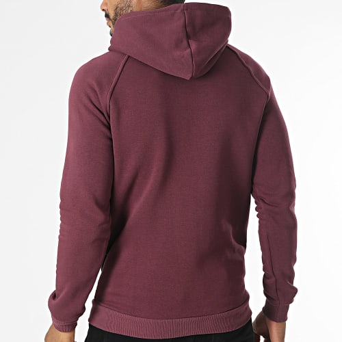 Veste Zippée Capuche Bordeaux Noir