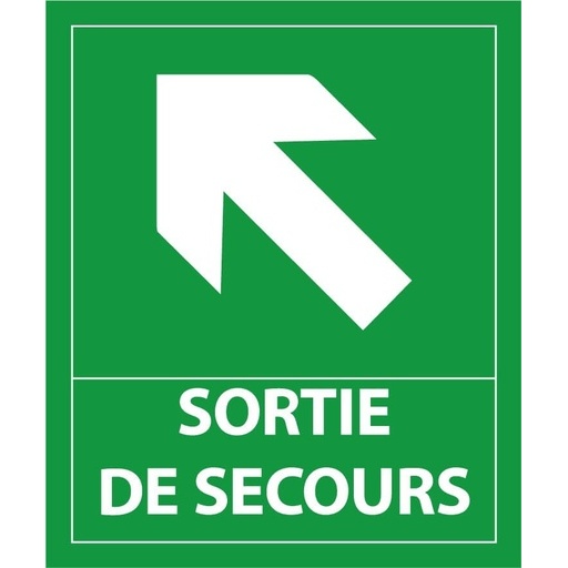 Panneau sortie - flèche haut gauche ou droite- 300 x 250 mm