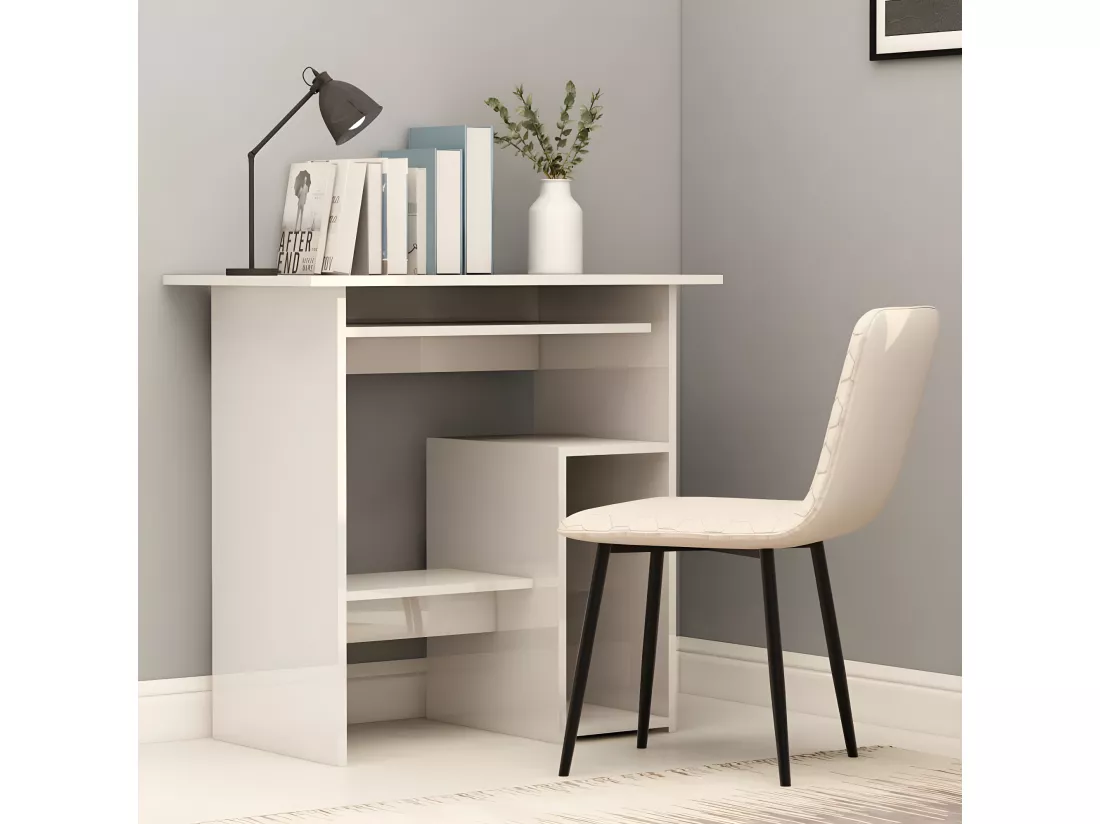 Bureau Blanc brillant 80 x 45 x 74 cm Aggloméré