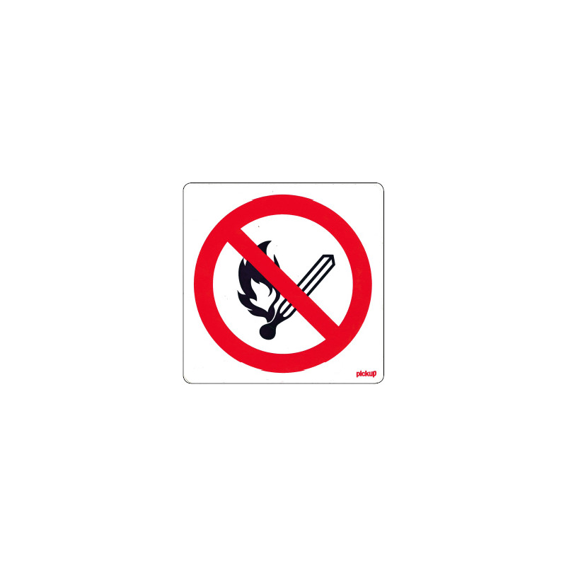 Sticker verbod vuur, open vlam, roken 10x10cm*