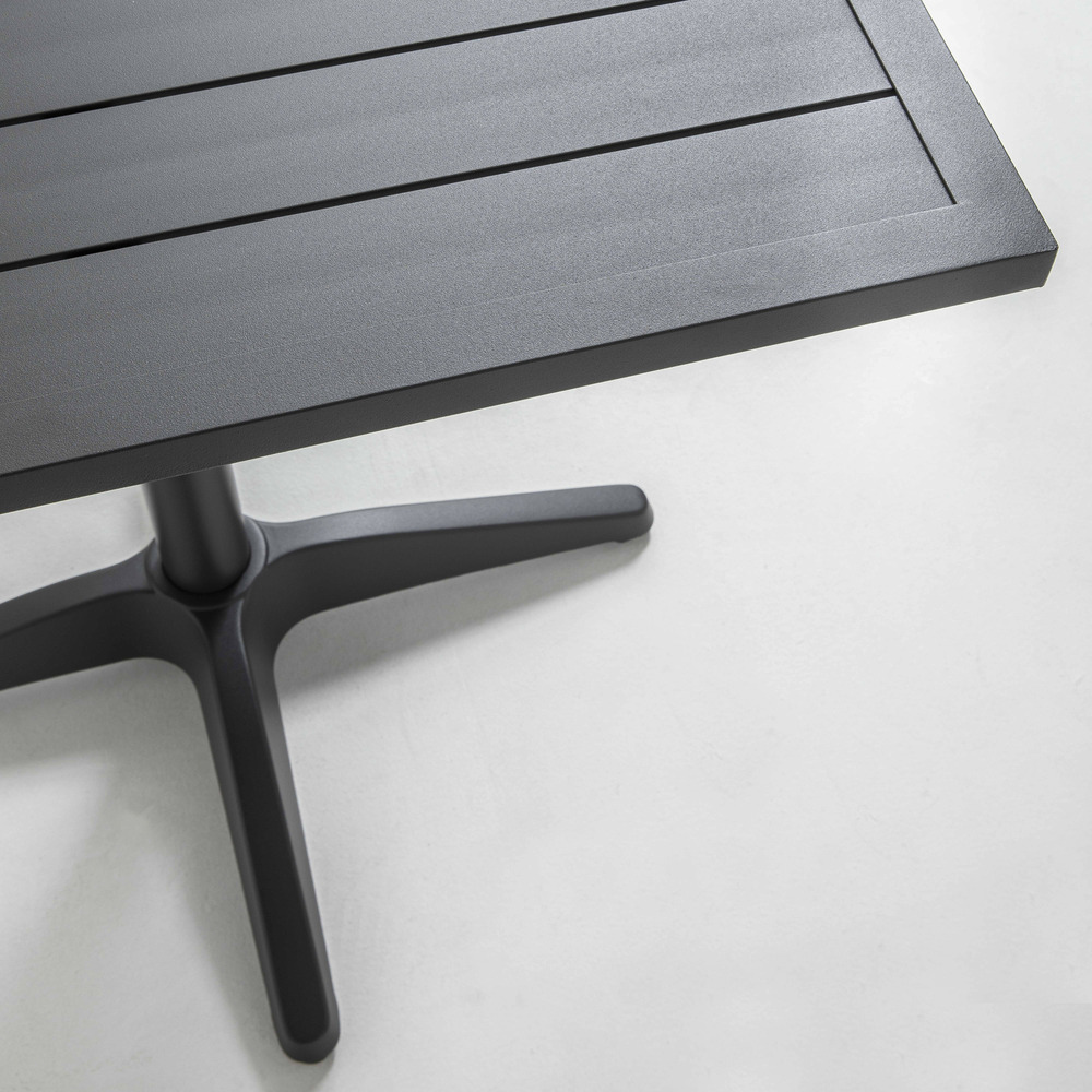 Plateau de table carré en inox gris 70x70cm