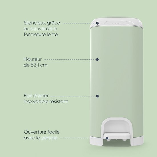 Poubelle à couches select   de               Diaper Genie